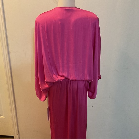 NWT YOUNG FABULOUS & BROKE THE SIREN ASYMMETRIC WRAP DRESS RASPBERRY SIZE S - Picture 9 of 15
